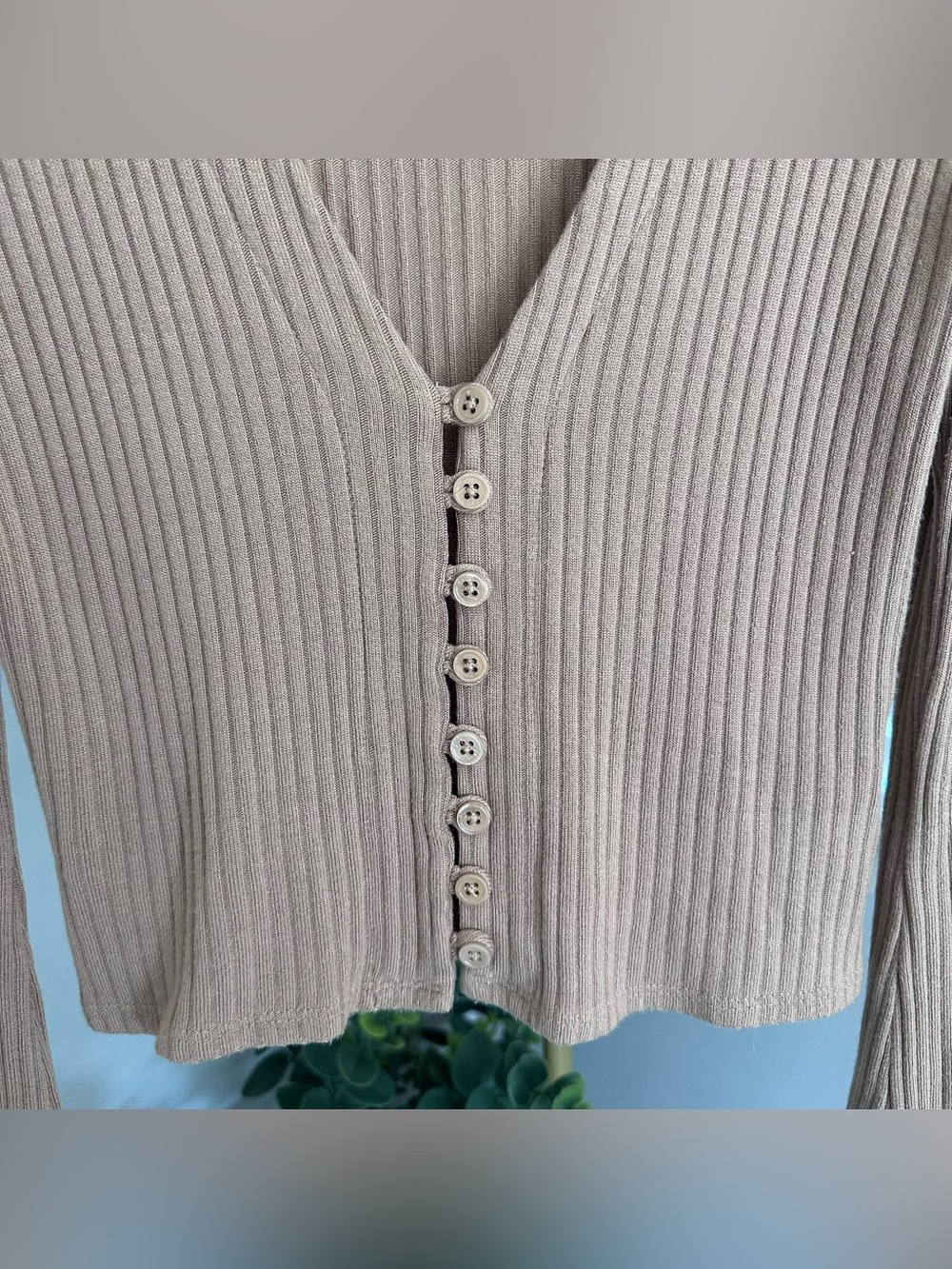Reformation Ribbed Button-Front Top - Picture 6 of 8